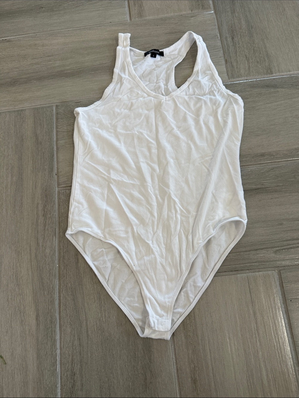 Ambiance White Racerback Bodysuit